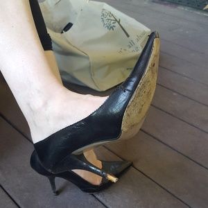 Custom black Italian Leather Heels